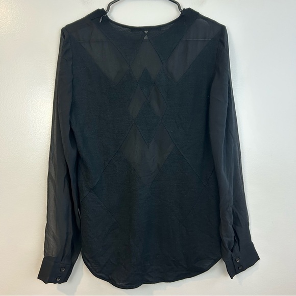 Thakoon Black Diamond Wool and Silk Long Sleeve Top/Sweater Size 6 - Picture 4 of 13